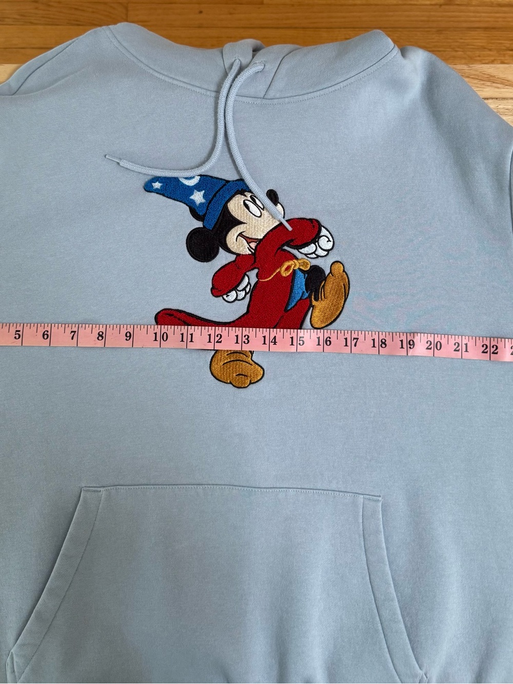 Disney x H&M Divided Fantasia Sorcerer Mickey Hoodie Light Blue XL Rare - Picture 4 of 7